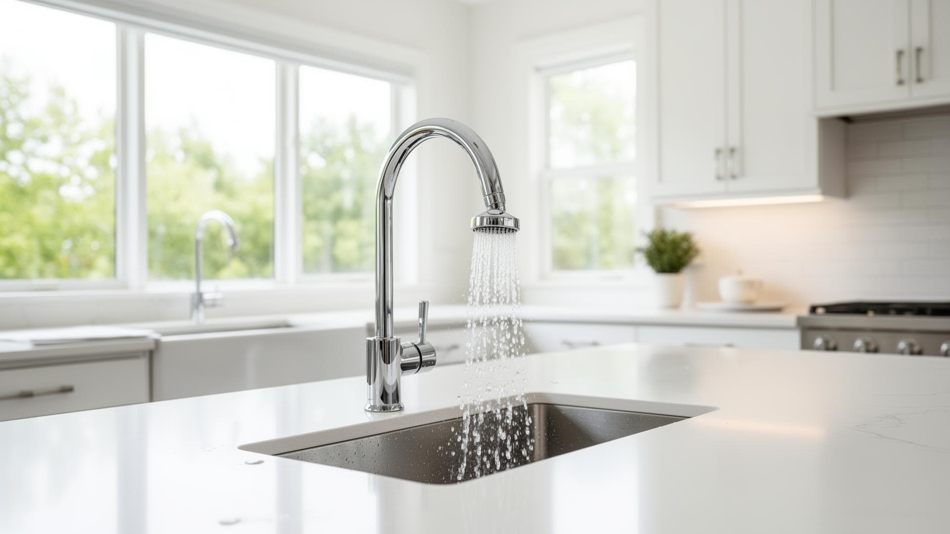 Modern kitchen with clean water