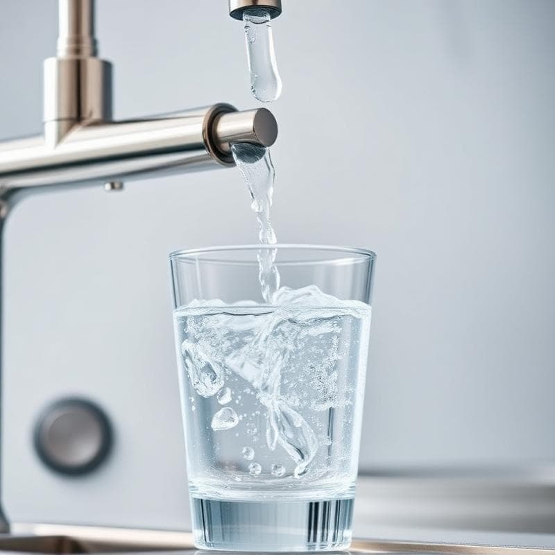 A modern kitchen sink and faucet with clean drinking water